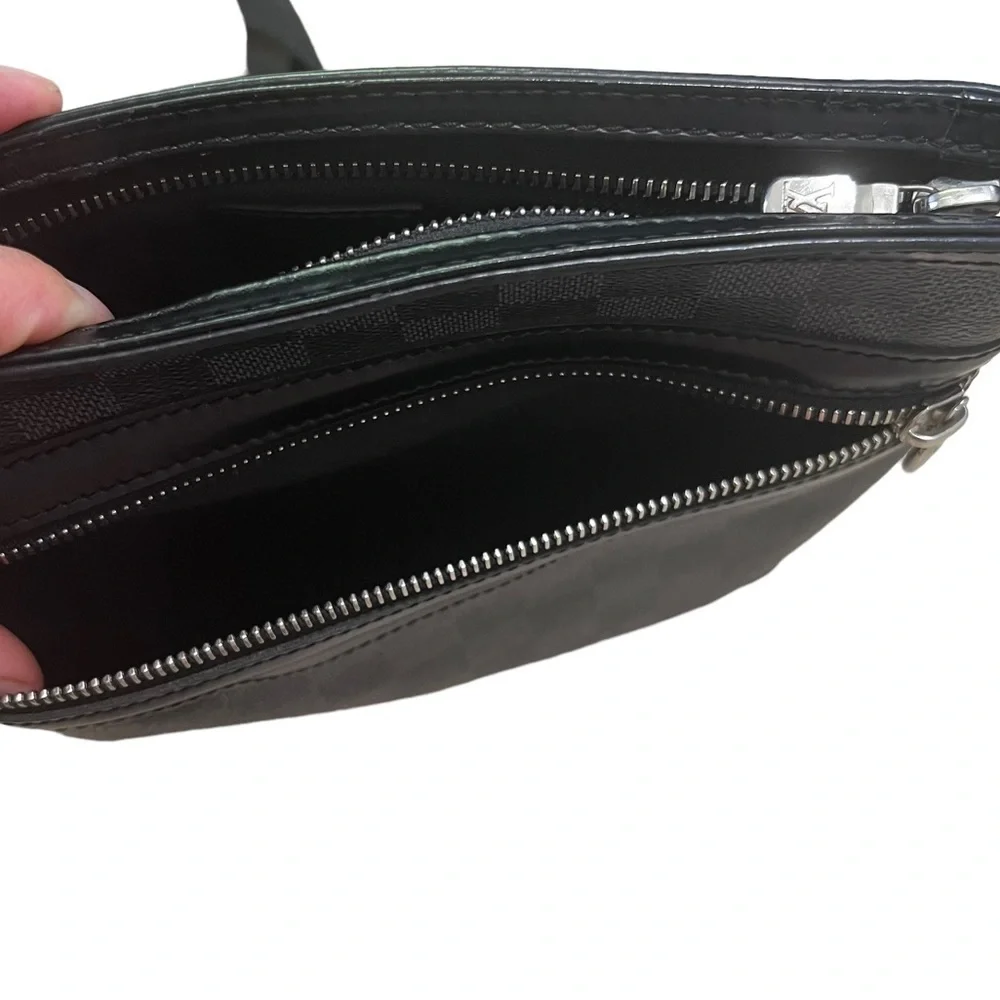 Louis Vuitton Damier Graphite Slim Crossbody Bag in Black